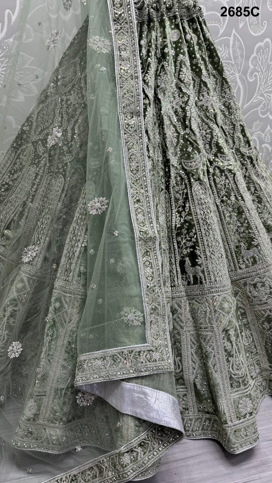 Anjani Art Designer Indian Bridal Velvet Lehenga Wholesale Catalog — Wholesale Lehenga, MPA wholesale from Surat - Gallery Image 9